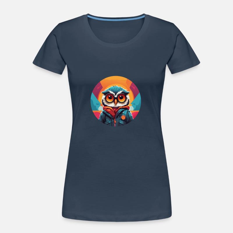 kleine süsse Eule im Farbkreis Eulendesign Frauen Premium Bio T-Shirt