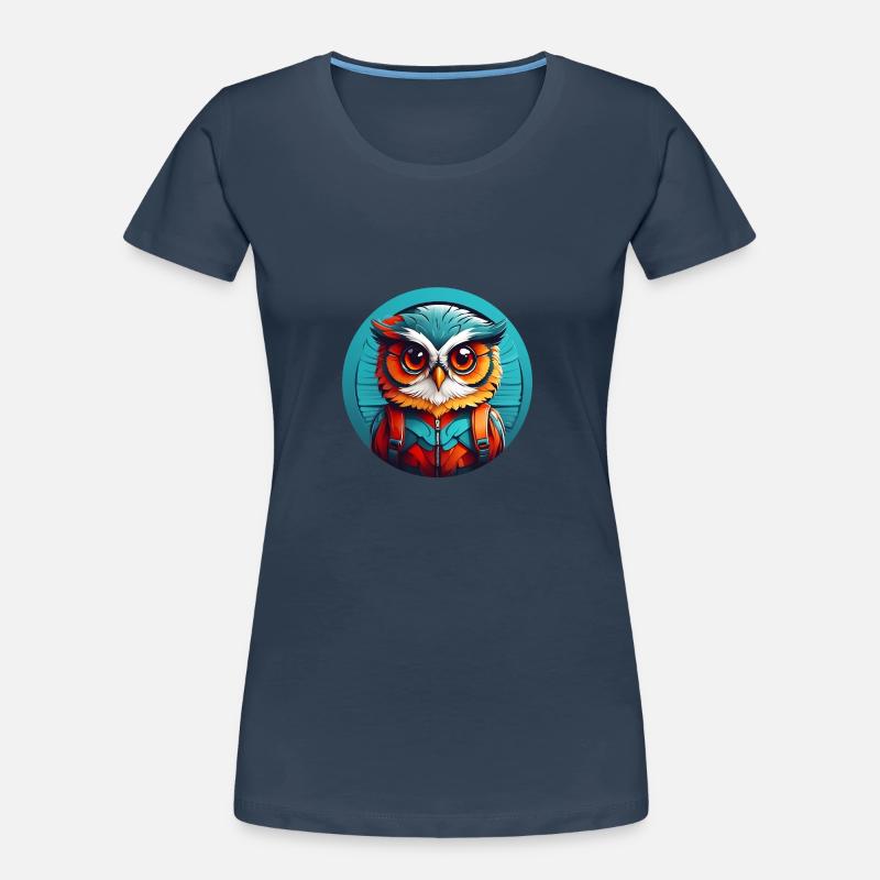 kleine süsse Eule im Farbkreis Eulendesign Frauen Premium Bio T-Shirt