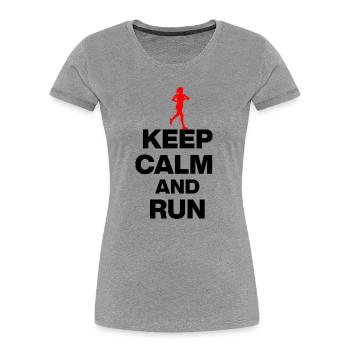 KEEP CALM AND RUN! JOGGING RACING SPORT FIT black - Women's Premium Organic T-Shirt -  - Front - Mia (176cm)