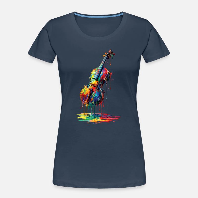 Violin with dripping paint Women's Premium Organic T-Shirt