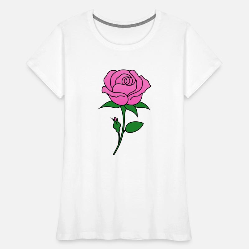Rose rose T-shirt bio Premium Femme