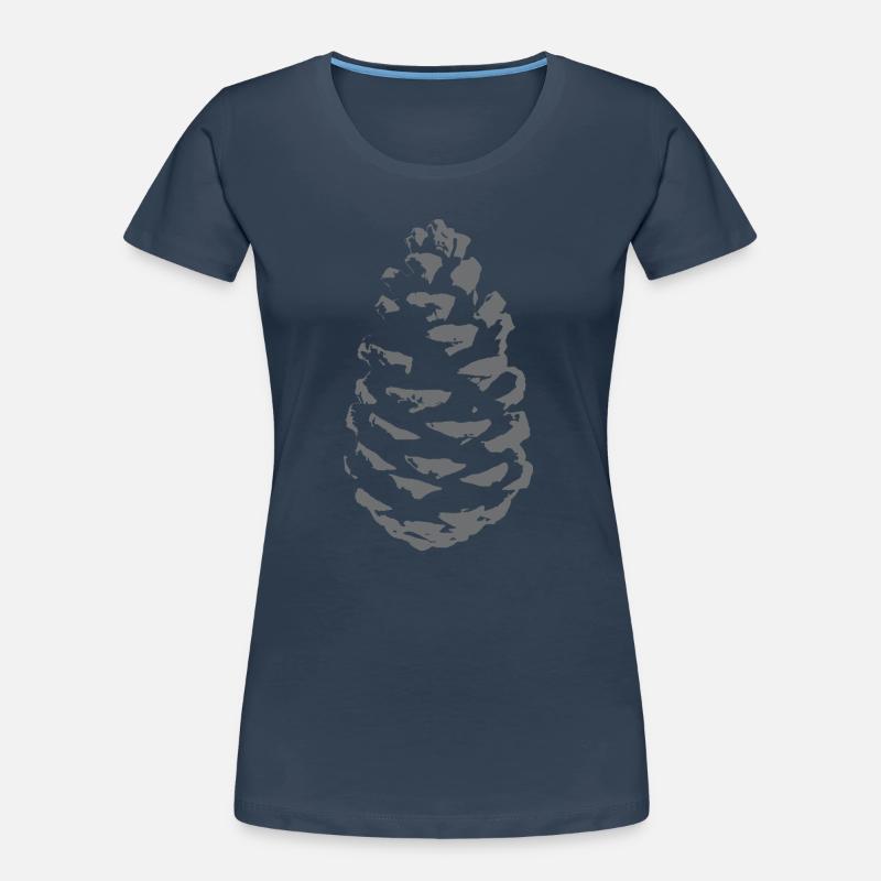 Silhouette de cône d’épicéa dans les tons gris T-shirt bio Premium Femme