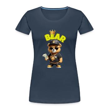 Teddybär mit Geld - Frauen Premium Bio T-Shirt -  - Vorne - Mia (176cm)