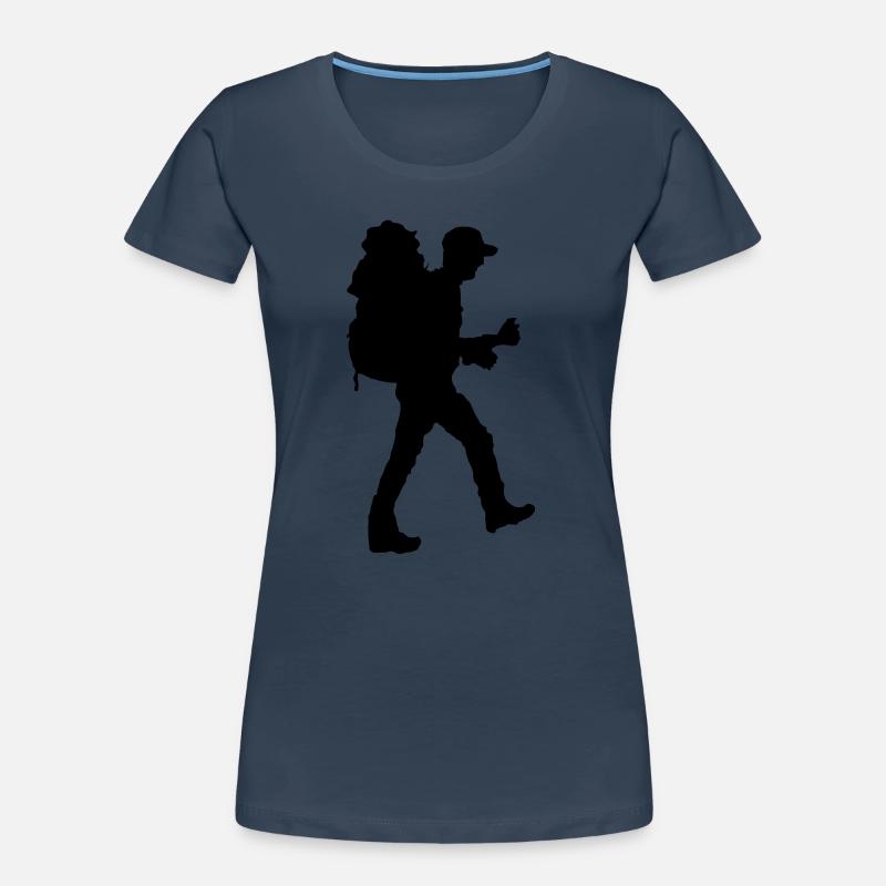 Backpacker silhouette Women's Premium Organic T-Shirt