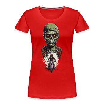 Zombie Biker Halloween & Motocross Conception de moto - T-shirt bio Premium Femme -  - Devant - Mia (176cm)
