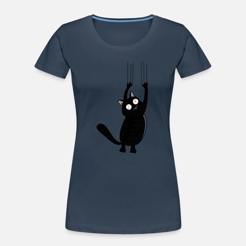 Panic Cat (Black Version) - Frauen Premium Bio T-Shirt - 