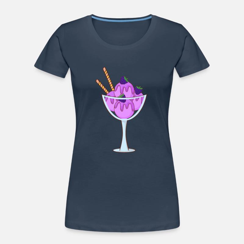 Eis Speiseeis Eiskrem Eiscreme Kugeleis Eisbecher Frauen Premium Bio T-Shirt