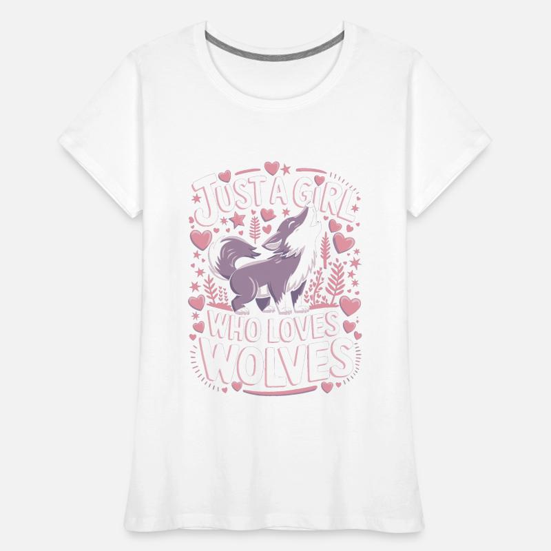 Wolf Mädchen Spruch Frauen Premium Bio T-Shirt
