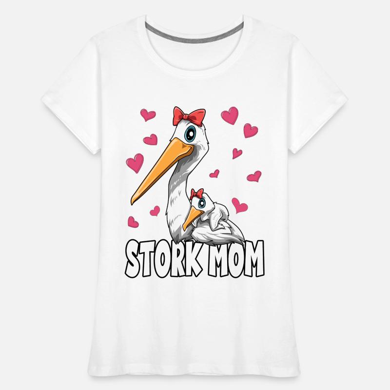 Strochen Mama Muttertag Mom Mutter Storch Frauen Premium Bio T-Shirt
