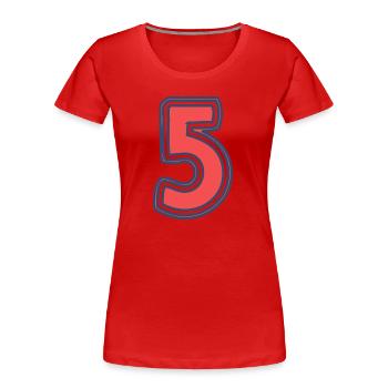 5. 5 JAHRE. 5. JUBILÄUM. 5-JÄHRIGES JUBILÄUM - Frauen Premium Bio T-Shirt -  - Vorne - Mia (176cm)