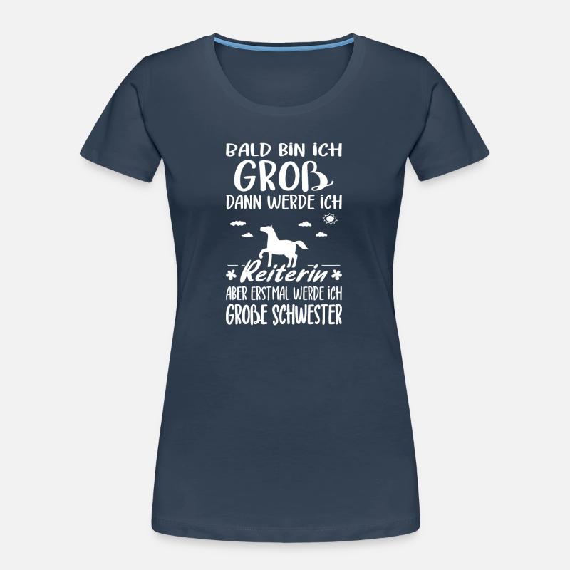Ich Werde Große Schwester Reiterin Nachwuchs Idee Frauen Premium Bio T-Shirt