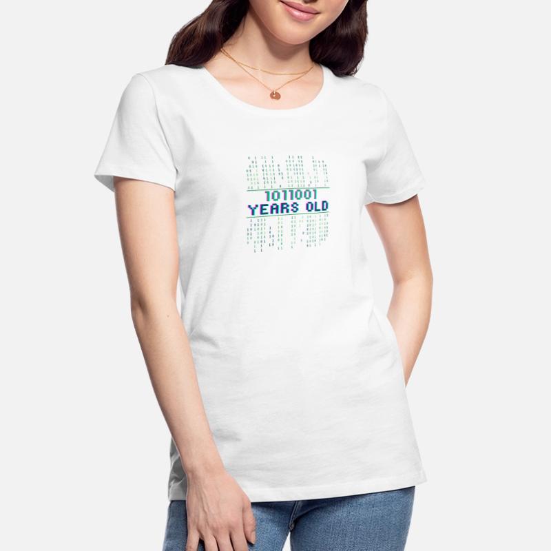 89th Birthday 89 years old Binary Code Coder Women's Premium Organic T-Shirt