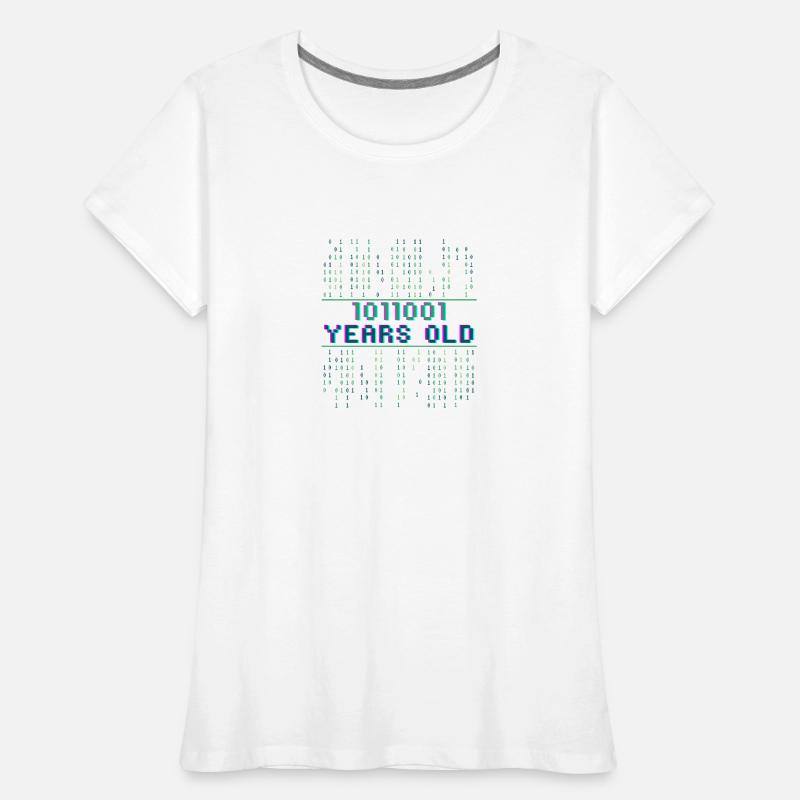89th Birthday 89 years old Binary Code Coder Women's Premium Organic T-Shirt