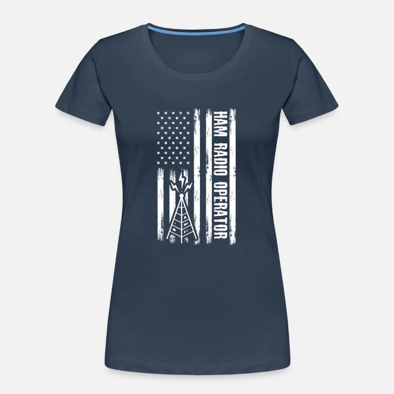 Patriotic Ham Radio Operator Morse Coding A Ham Frauen Premium Bio T-Shirt