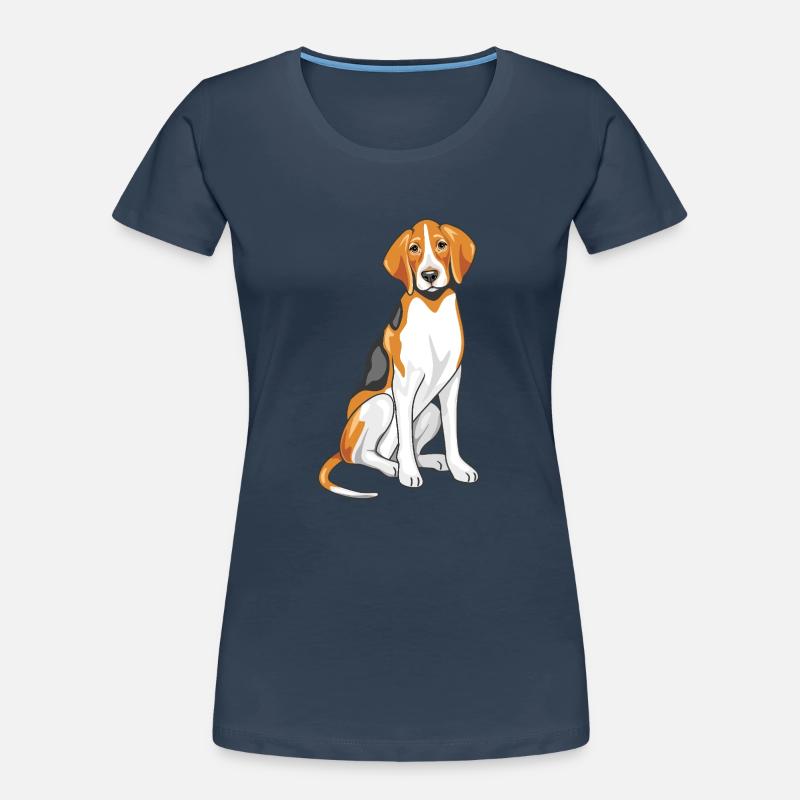 Sitzender Foxhound Frauen Premium Bio T-Shirt