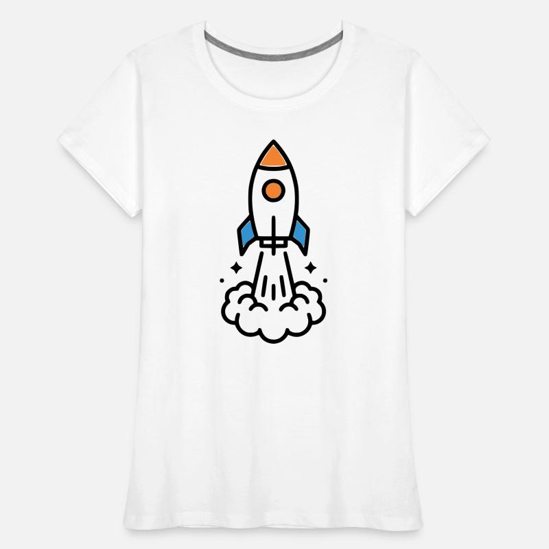 Rocket Launch Space Comic Women's Premium Organic T-Shirt
