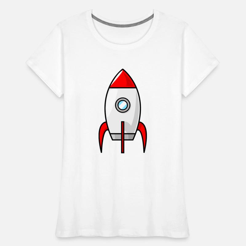 Rocket Rocket Space Shuttle UFO Spacecraft Moon Women's Premium Organic T-Shirt