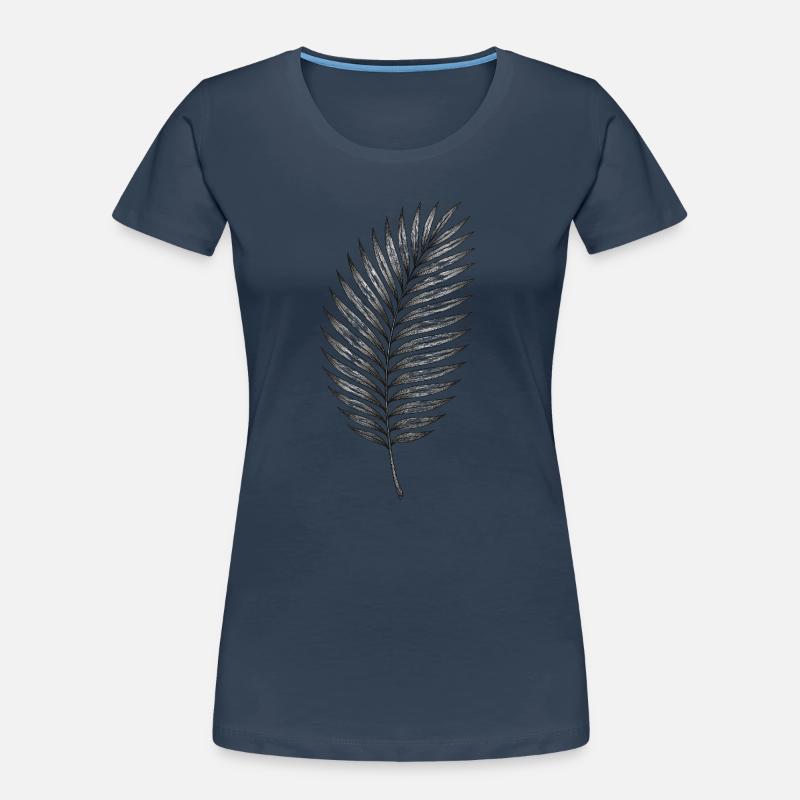 Black palm leaf pattern Women's Premium Organic T-Shirt