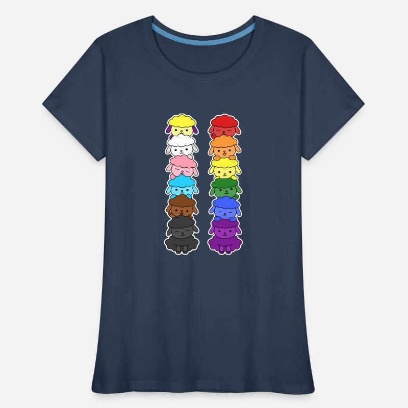 Fierté Progrès Drapeau Egalité des moutons T-shirt bio Premium Femme