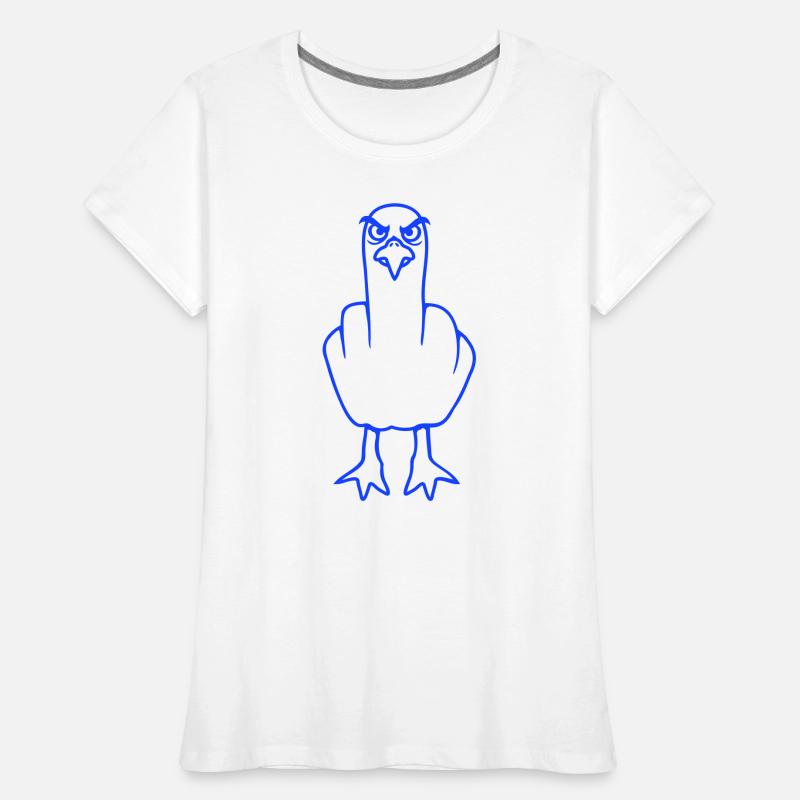 Möwe Mittelfinger Beleidigung Stinkefinger frech Frauen Premium Bio T-Shirt