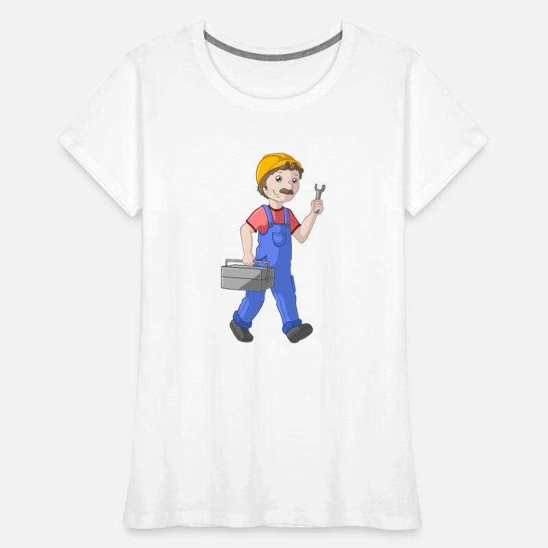 Comic Handwerker Frauen Premium Bio T-Shirt