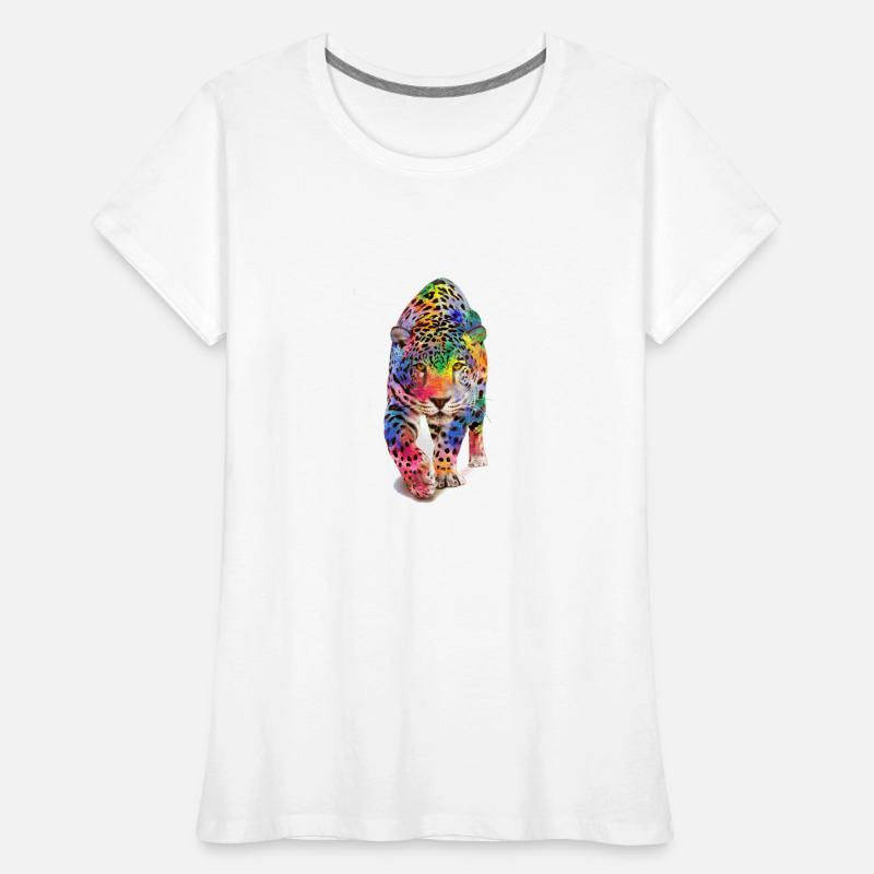 Léopard multicolore T-shirt bio Premium Femme