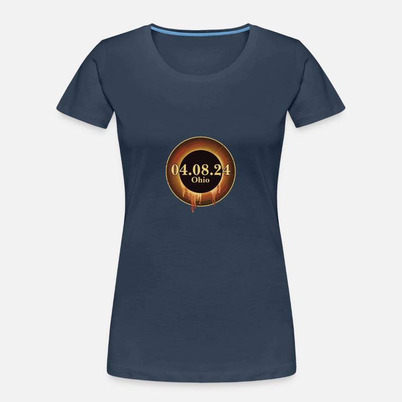 Total Solar Eclipse Path of Totality Ohio April 8 Frauen Premium Bio T-Shirt