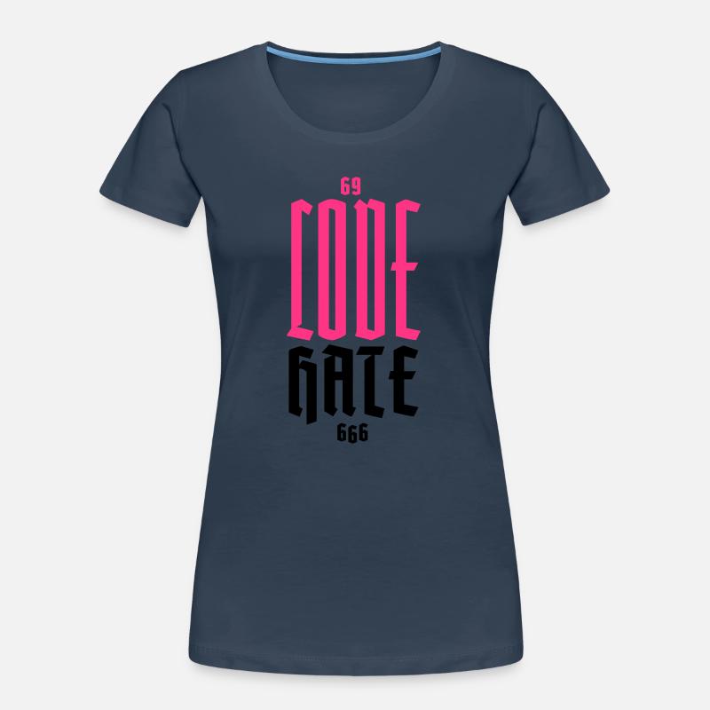 Gothic Neon CODE Vertical Women's Premium Organic T-Shirt