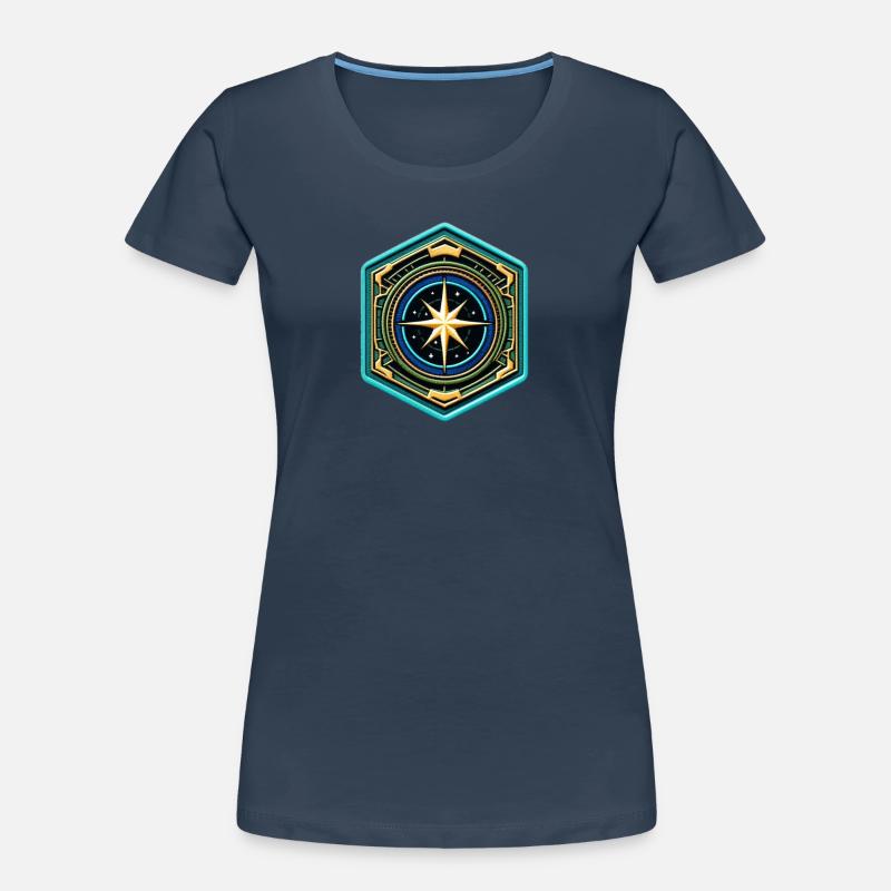 Kartenstern Kompass Patch Frauen Premium Bio T-Shirt