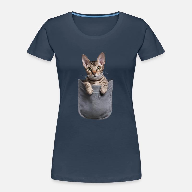 Devon Rex Katze in der Tasche Geschenk Frauen Premium Bio T-Shirt