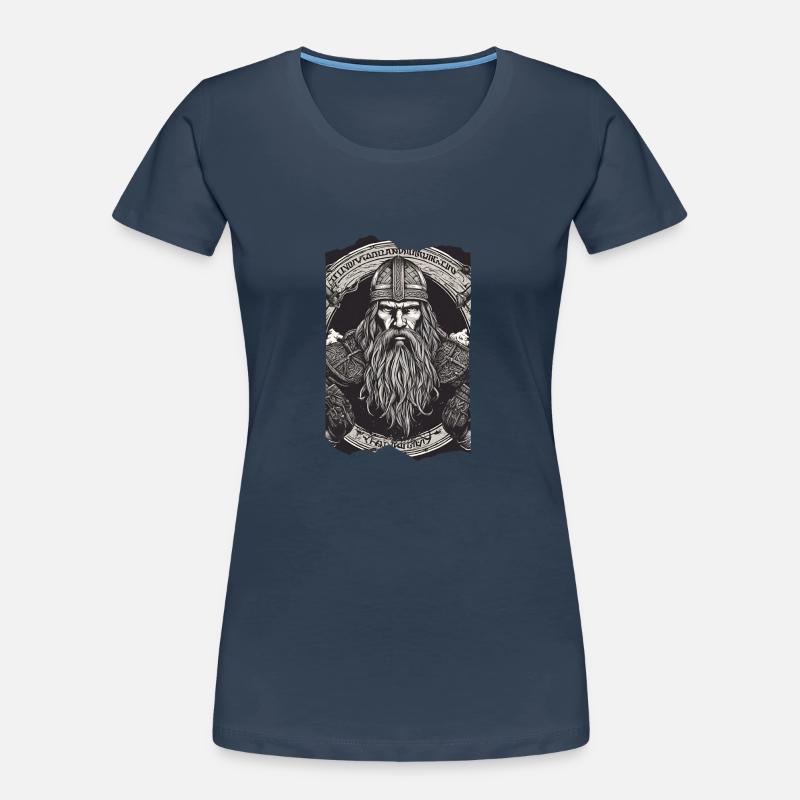 Norseman Glory Wikingerbart Helm Krieger Grau Frauen Premium Bio T-Shirt