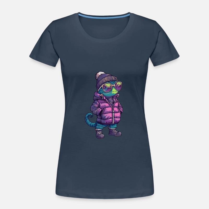 Chameleon Cool Comic Frauen Premium Bio T-Shirt