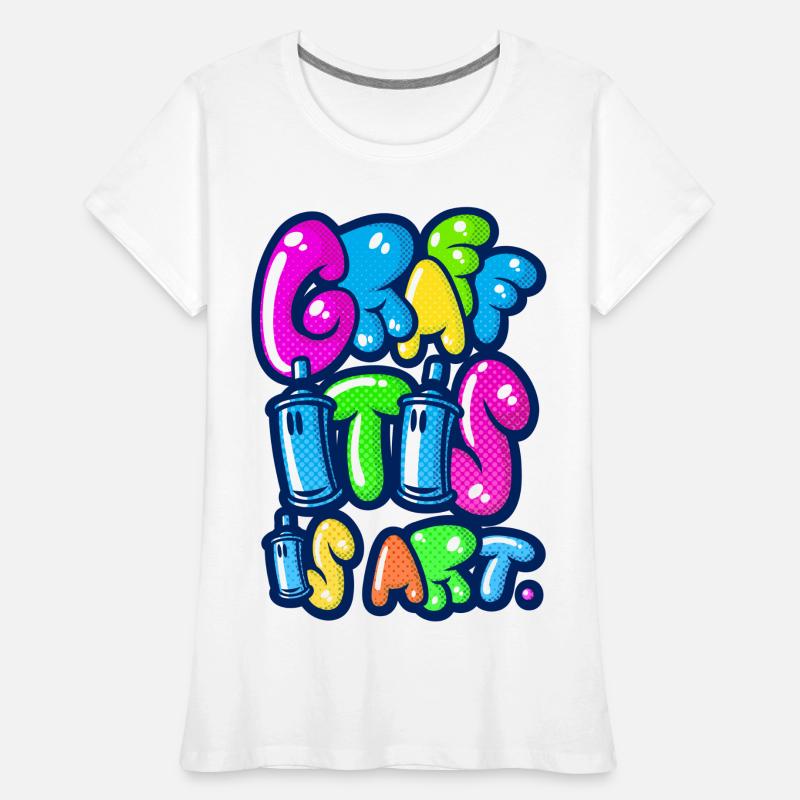 graffitis multicolors d'art T-shirt bio Premium Femme