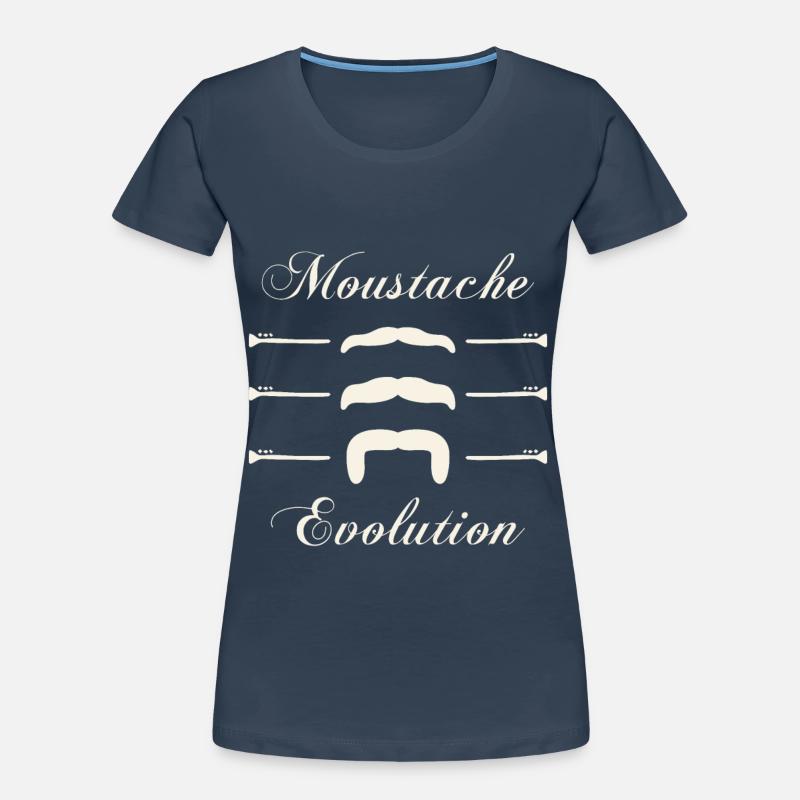 moustaches évolution, Idée cadeau d'élégance. T-shirt bio Premium Femme