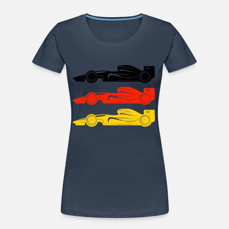 Drapeau de voiture de course de course de formule Allemagne T-shirt bio Premium Femme
