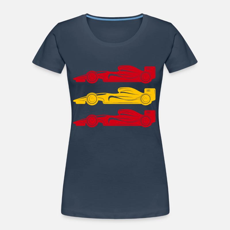 Drapeau de voiture de course de course de formule Espagne T-shirt bio Premium Femme