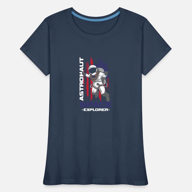 Fusée de combinaison spatiale d’astronaute T-shirt bio Premium Femme