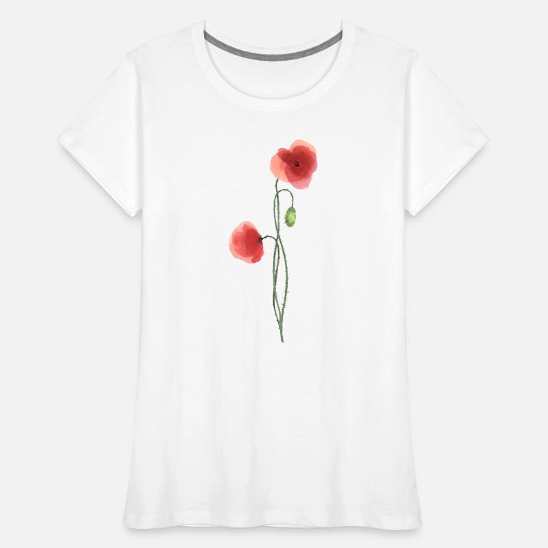 Blume: roter Mohn Frauen Premium Bio T-Shirt