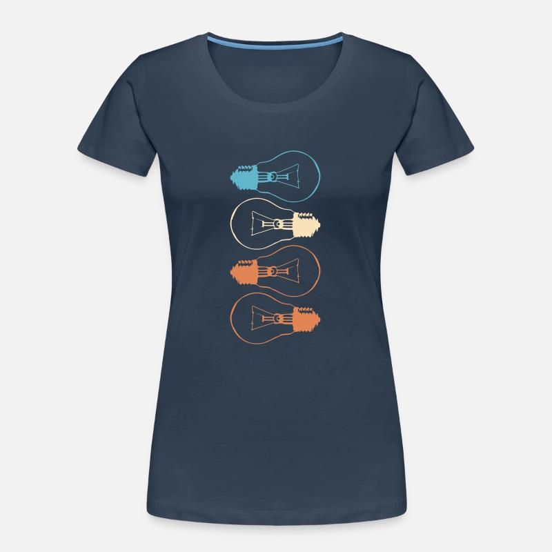 Idea Light Bulb Light Brain Lamp Thinking Vector Women's Premium Organic T-Shirt