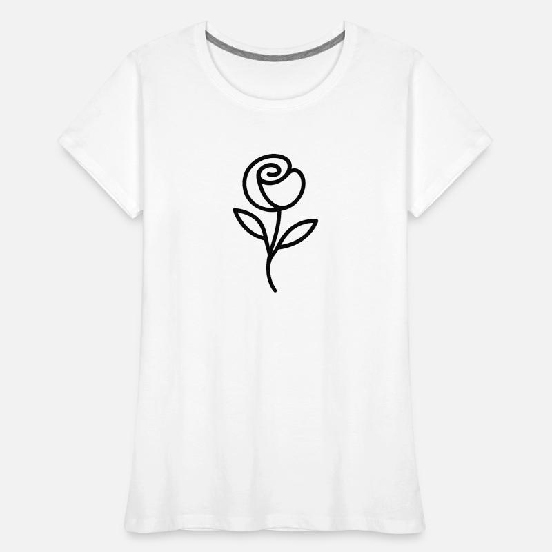 Schlichte Rose - Geschenkidee Muttertag Frauen Premium Bio T-Shirt