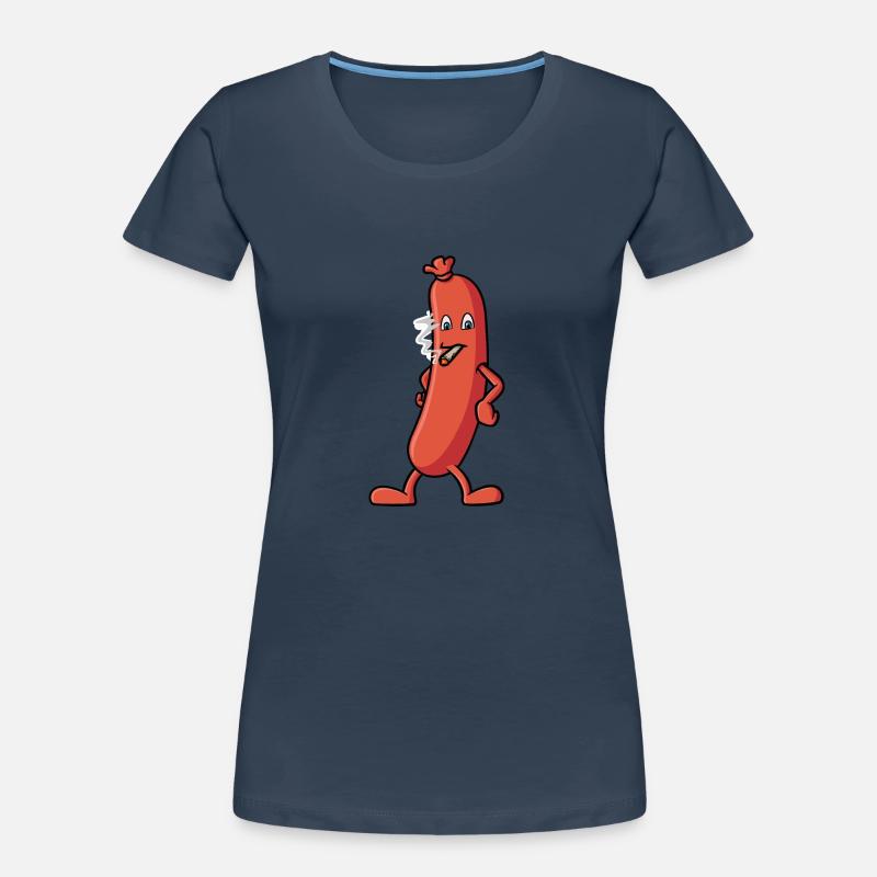 Wurst die eine Zigarette raucht - Grill Design Frauen Premium Bio T-Shirt