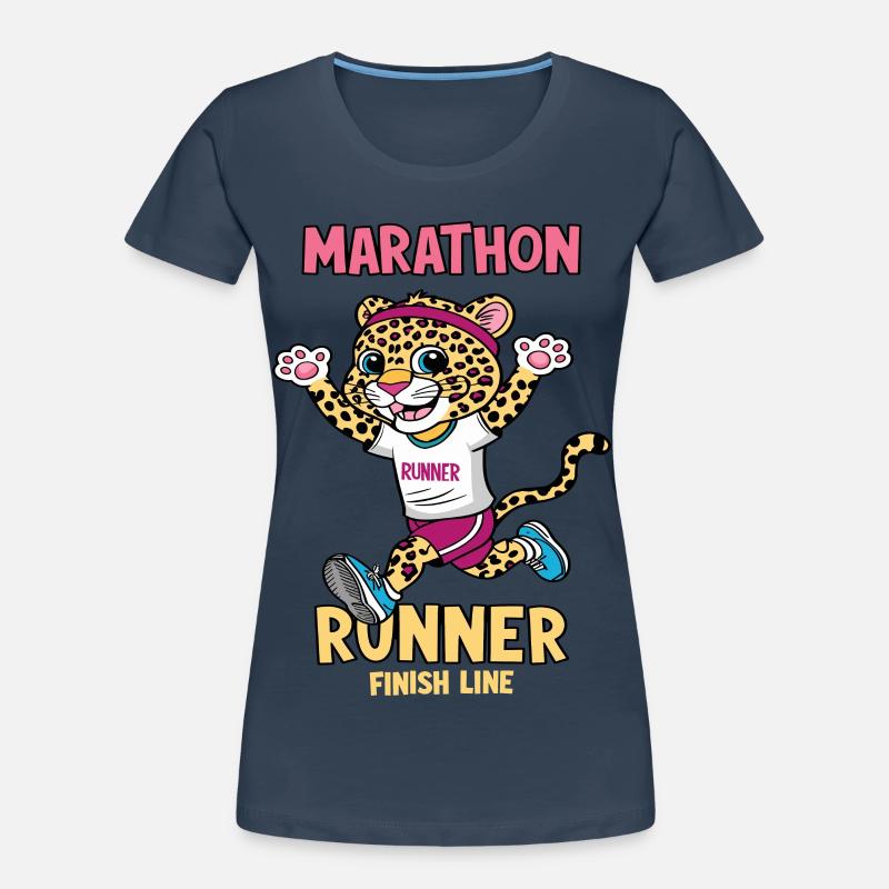 Leopard Marathon Runner Women's Premium Organic T-Shirt