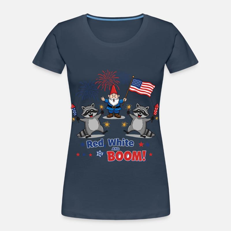 Raton laveur 4 juillet Feu d’artifice T-shirt bio Premium Femme