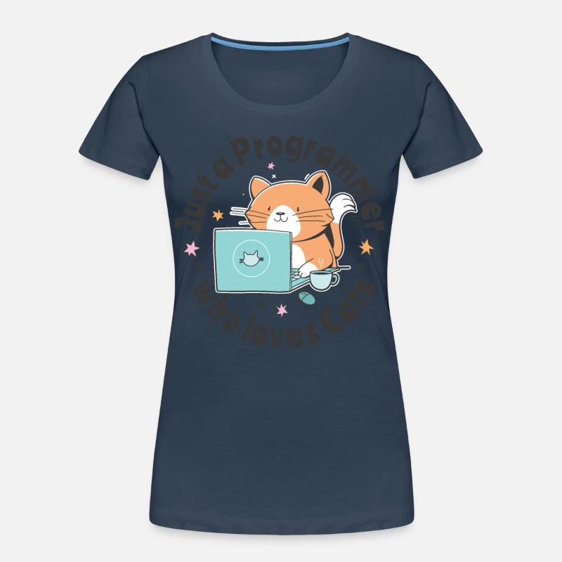 Just a programmer who loves cats Women's Premium Organic T-Shirt