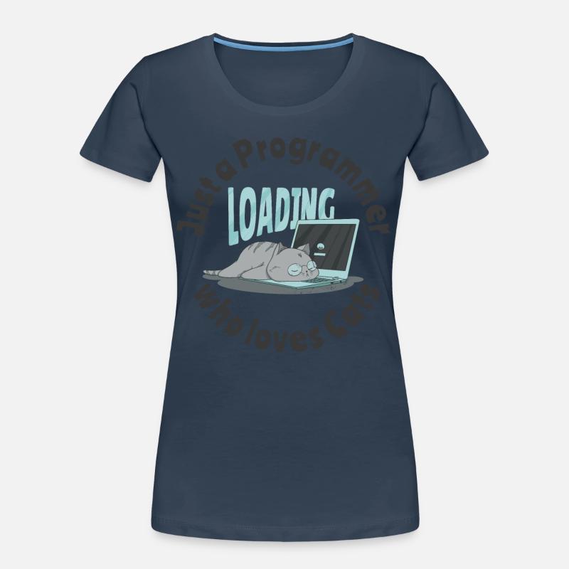 Nur ein Programmierer, der Katzen liebt Frauen Premium Bio T-Shirt