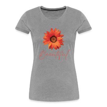 Fleur Beautiul Gaïa - T-shirt bio Premium Femme -  - Devant - Mia (176cm)
