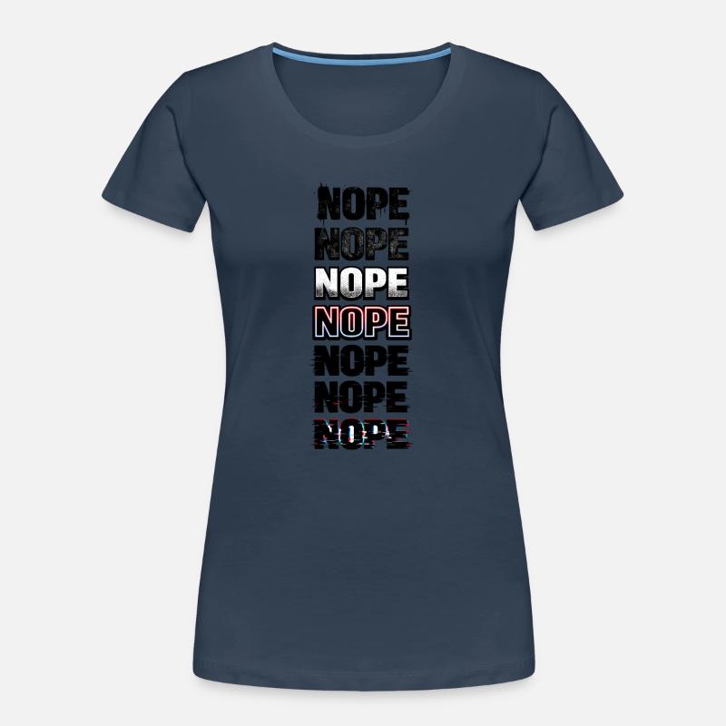 Nope Neon Glitch Text Stack Women's Premium Organic T-Shirt
