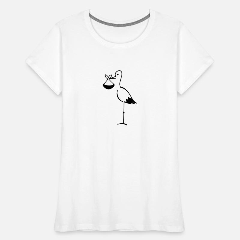Storch mit Bündel / stork with bundle (1c) Frauen Premium Bio T-Shirt