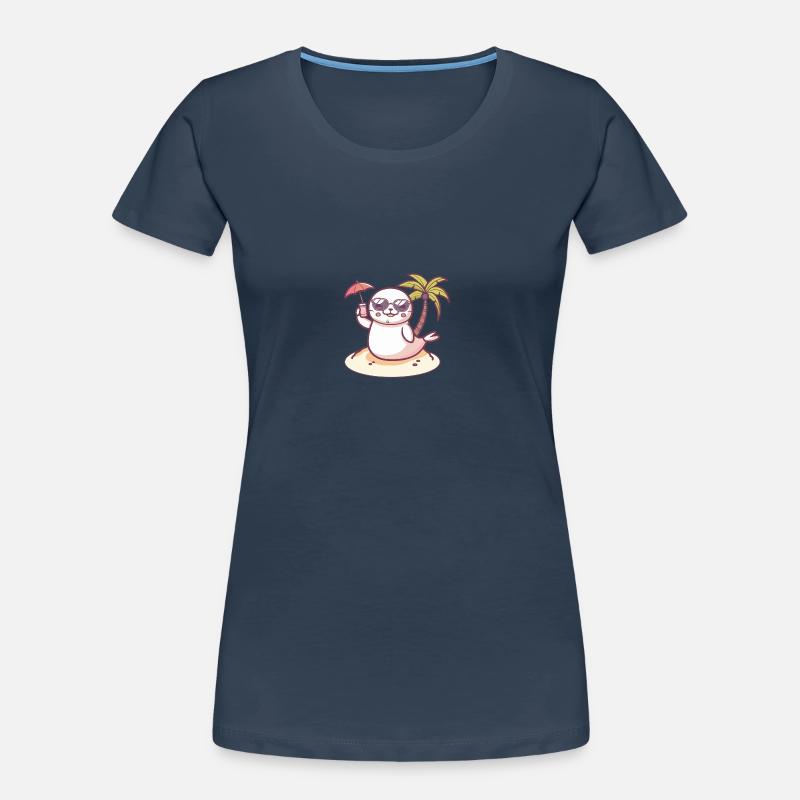 Robbe Sommer Strand Comic Frauen Premium Bio T-Shirt