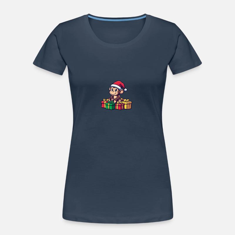 Affe Weihnachten Comic Geschenke Frauen Premium Bio T-Shirt